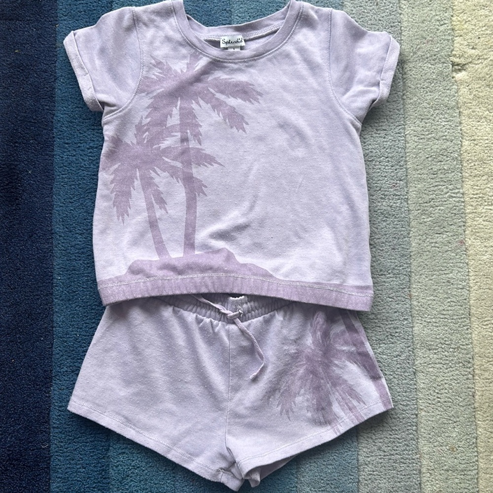 Splendid palm tree short tee set